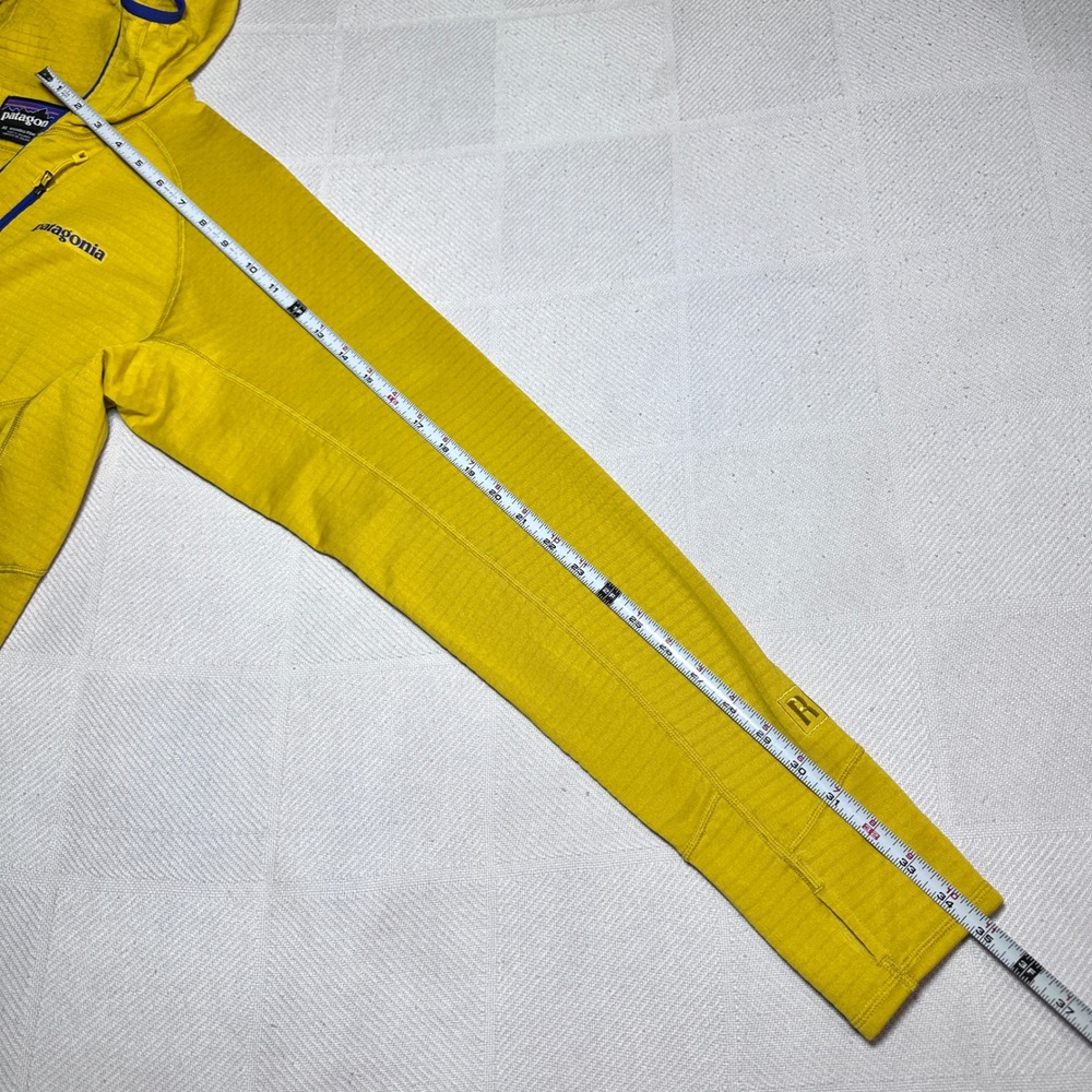Patagonia R1 Hoody Womens XL Polartec Power Grid Half Zip Waffle Fleece Yellow - Picture 12 of 12